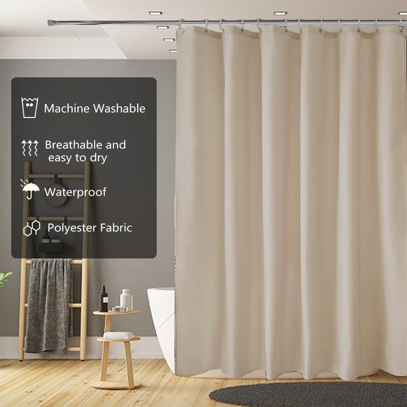 LLSCL Fabric Shower Curtain Liner with Magnets, Waterproof Hotel Quality, 72 x 72 Machine Washable - Image 5